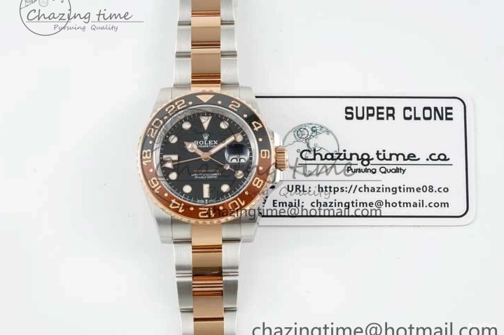 MiroTime 0420 Durable GMT-Master II 126711 CHNR Black Brown Ceramic Clean Factory 1:1 Best Edition on SS RG Bracelet VR 2108